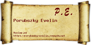 Porubszky Evelin névjegykártya