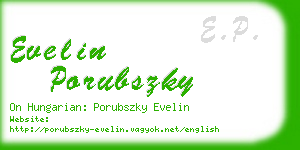evelin porubszky business card